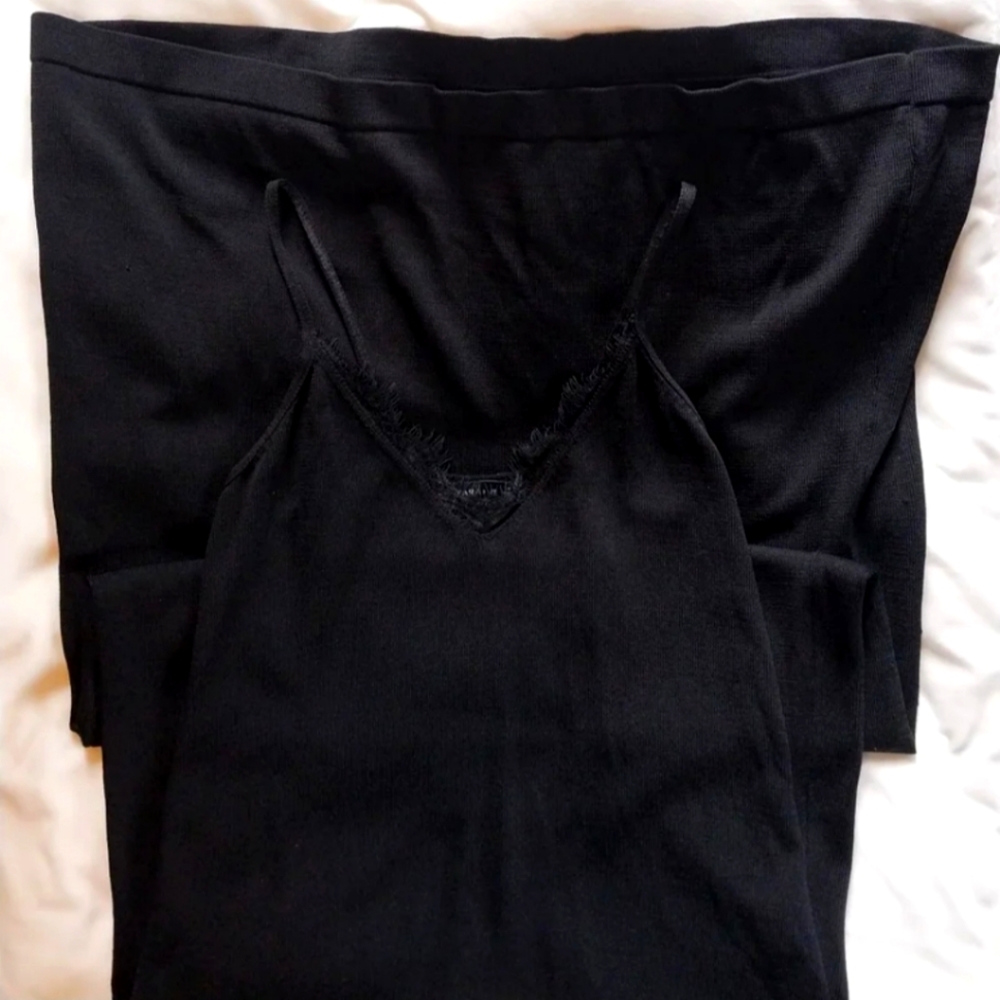 Zara long black slinky dress